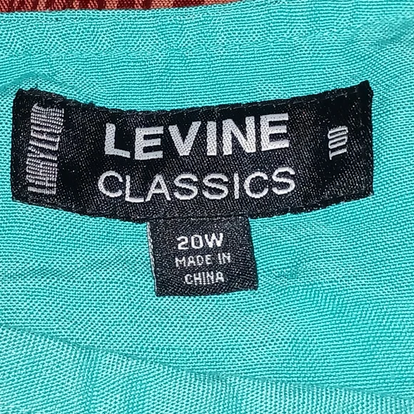 LEVINE CLASSIC 2 Piece Teal 3/4 Sleeve Collarless Button Skirt Suit Womes 20W/30 - Picture 11 of 16